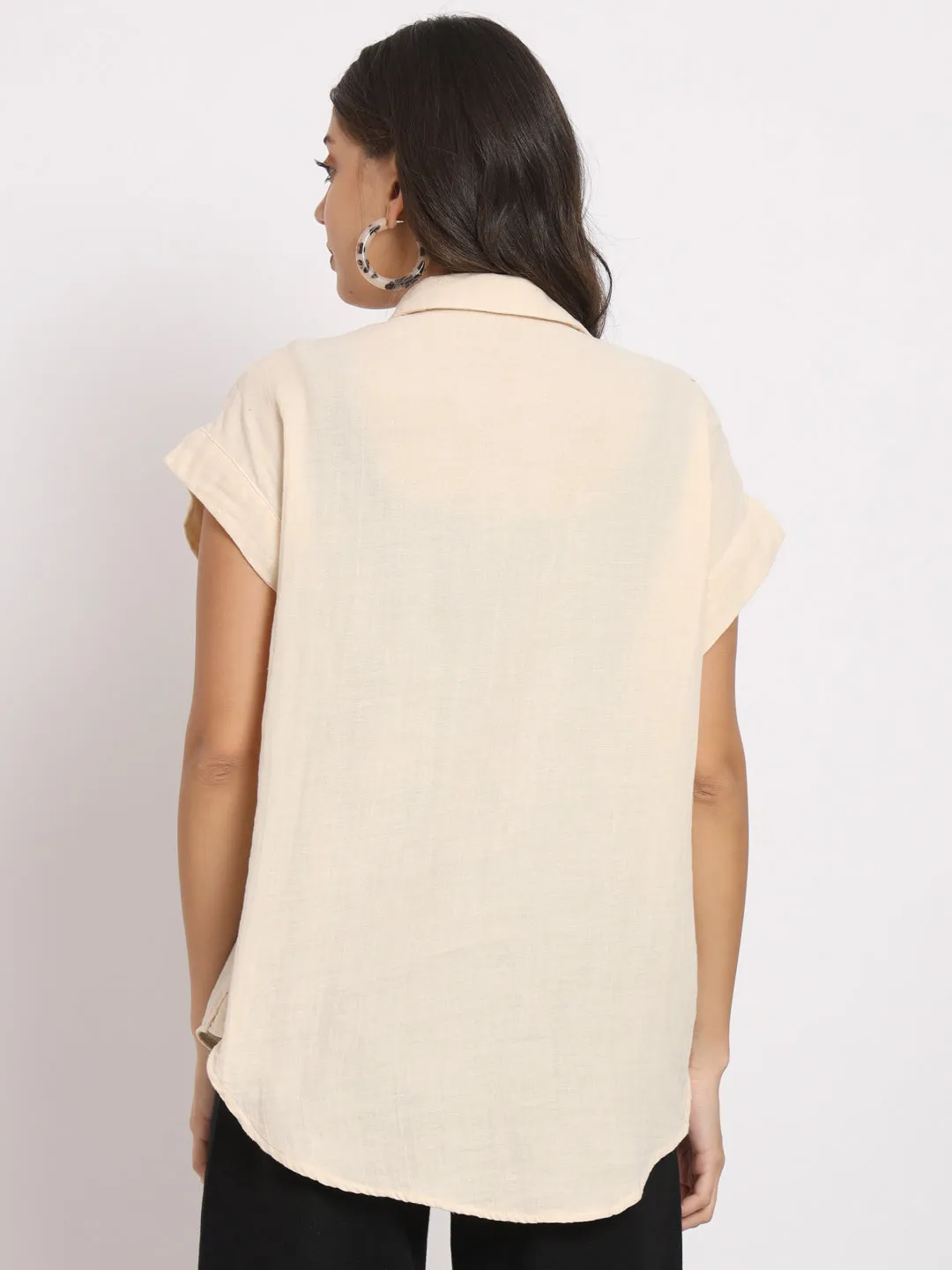 Women's Cotton Cream Casual Shirt